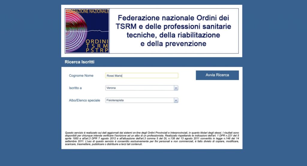 Albo dei fisioterapisti