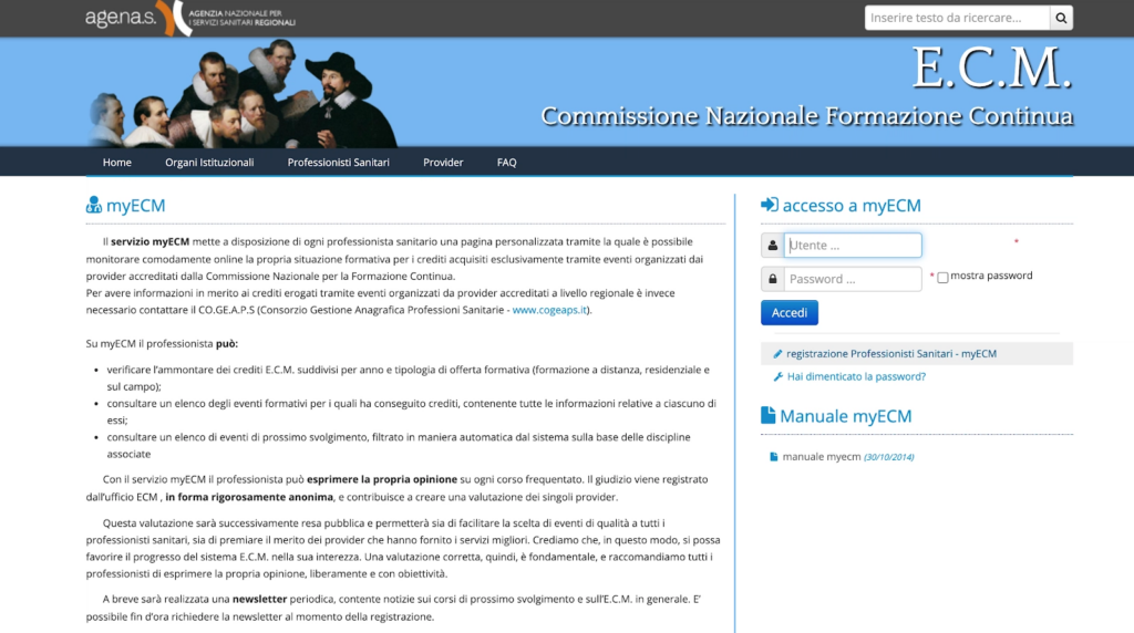 registrazione AGENAS