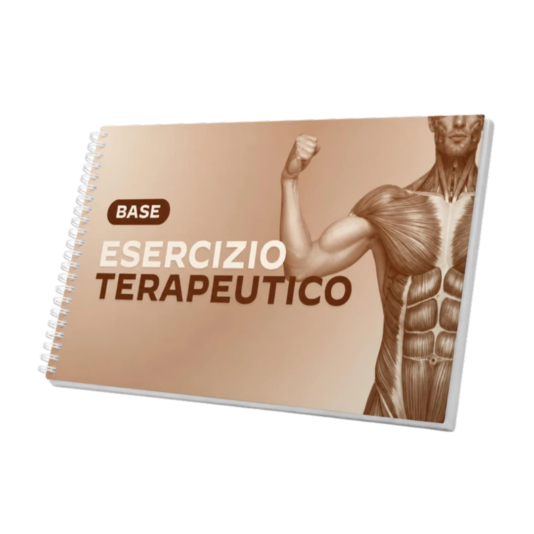 Mockup 3D delle slide rilegate a spirale del corso Esercizio Terapeutico: Corso Base