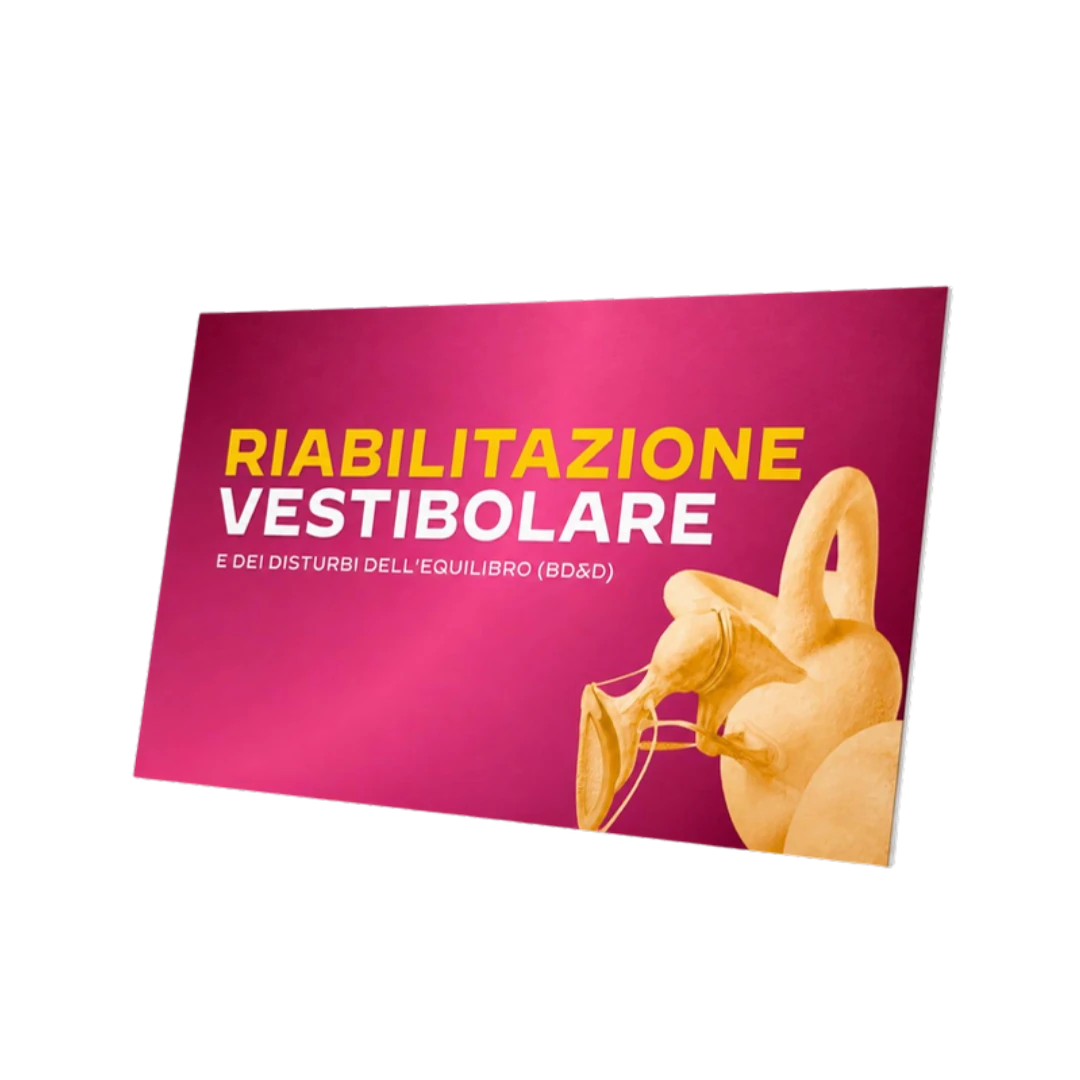 Mockup 3D dell'attestato di partecipazione del corso Riabilitazione Vestibolare e dei Disturbi dell'Equilibrio