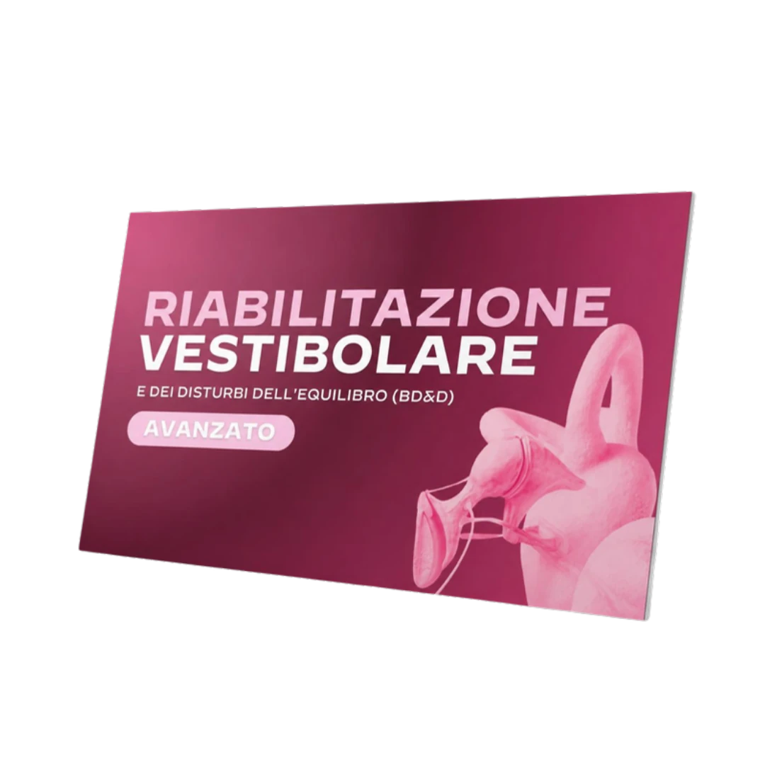 Mockup 3D dell'attestato di partecipazione del corso Riabilitazione Vestibolare e dei Disturbi dell'Equilibrio: Corso Avanzato