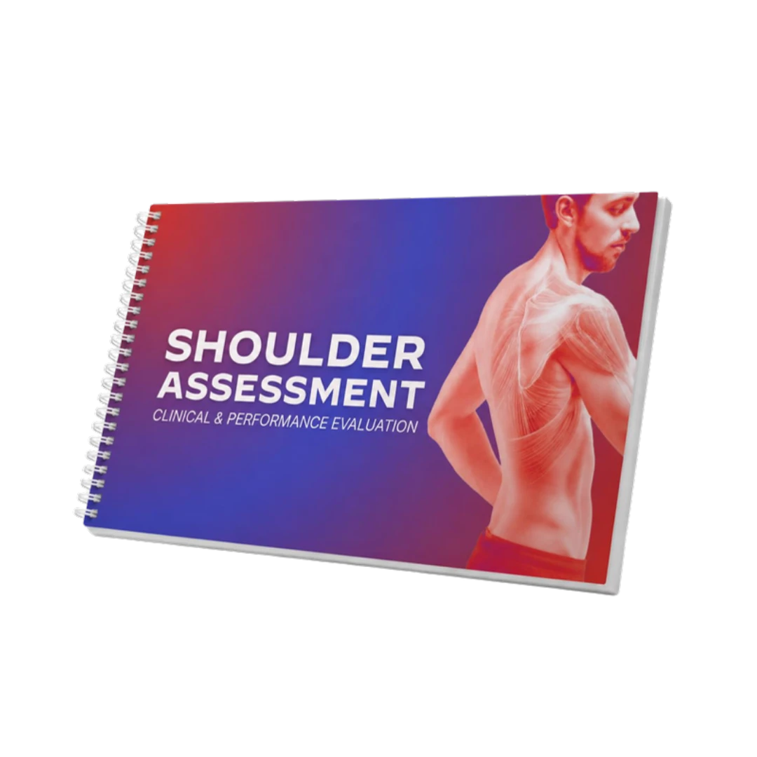 Mockup 3D delle slide rilegate a spirale del corso Shoulder Assessment